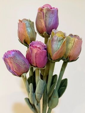 CJ Hendry Flower Market Plush: Gold and Pink Iridescent x6 Rose Buds